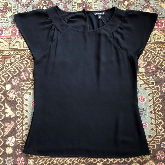 Superb Flutter Sleeve Chiffon-Like Blouse XS from Express - Picture 5 of 16